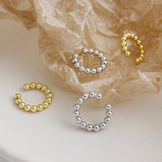 New Women Beads 925 Sterling Silver Non-Pierced Earring(Single)