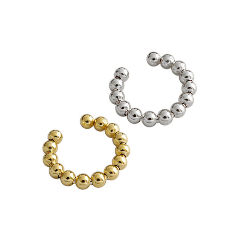New Women Beads 925 Sterling Silver Non-Pierced Earring(Single)