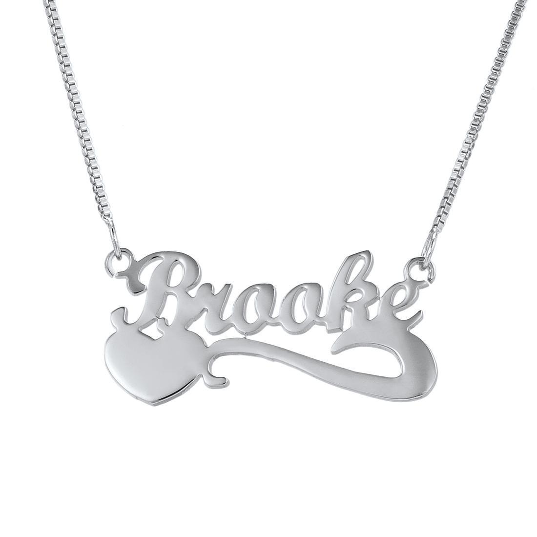 Dazzling Heart Custom Name Necklace