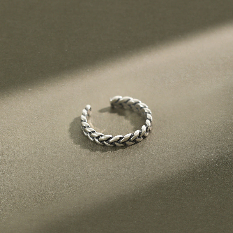 Vintage Twist 925 Sterling Silver Adjustable Ring
