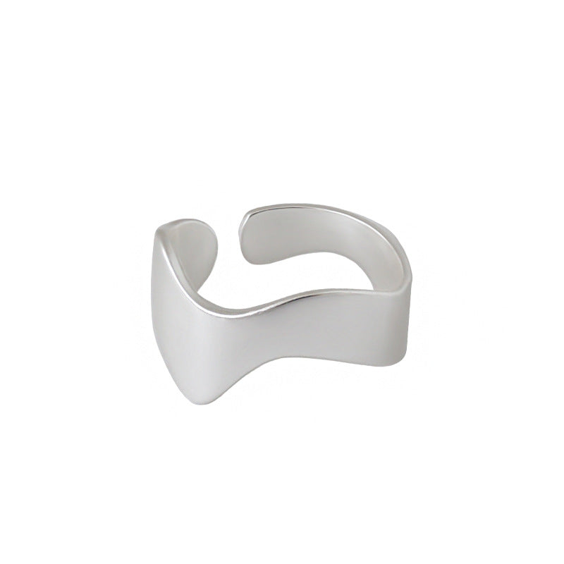 Simple Irregular Wave Hot 925 Sterling Silver Adjustable Ring