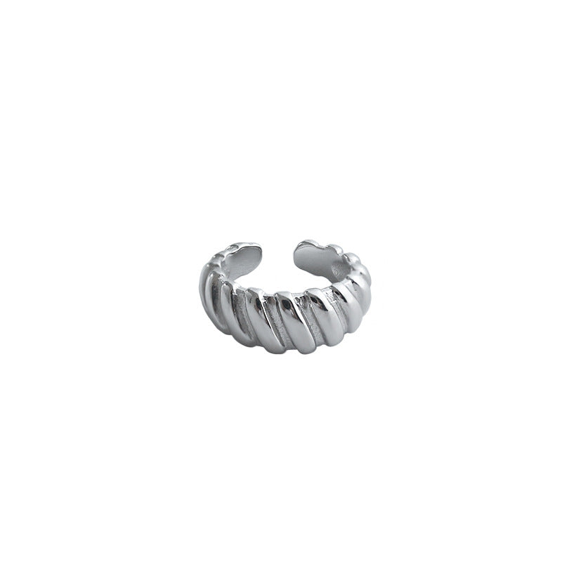 Fashion Simple Spiral Pattern 925 Sterling Silver Non-Pierced Earring(Single)