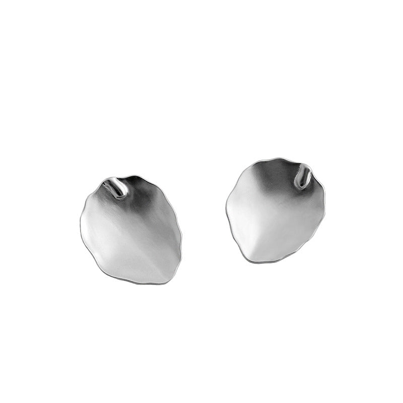 Simple Oval Leaves 925 Sterling Silver Stud Earrings