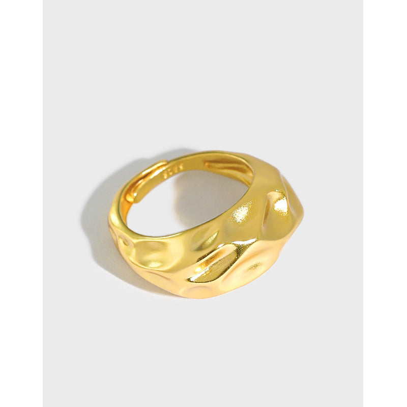 Sale Irregular Uneven 925 Sterling Silver Adjustable Ring