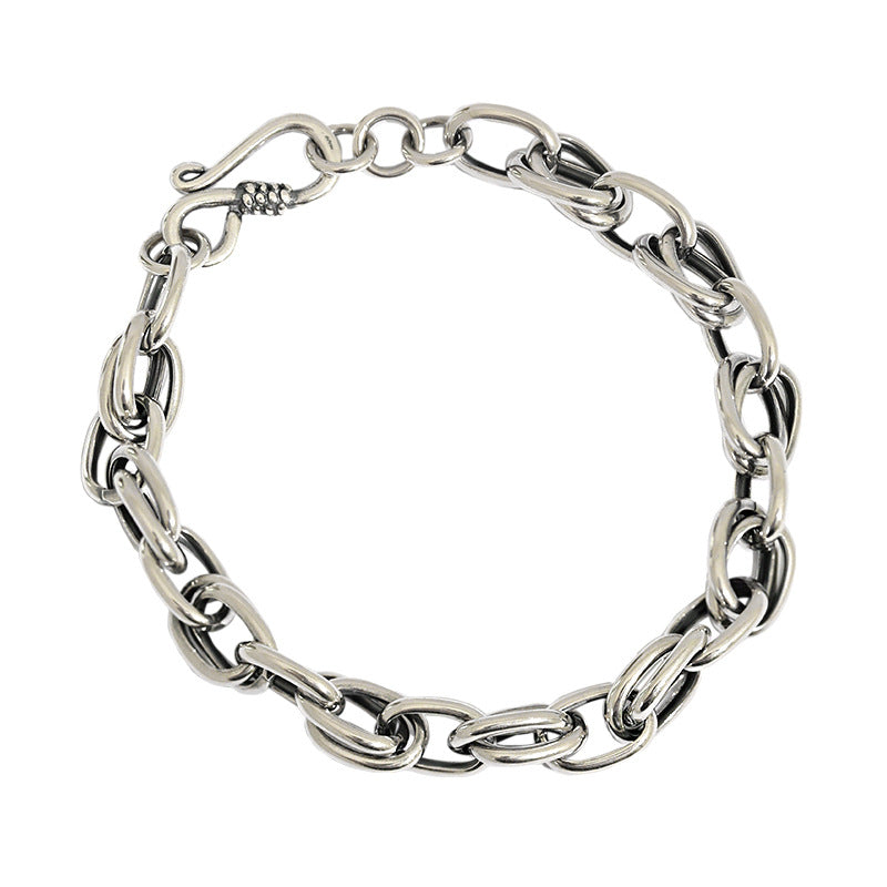 Vintage Hollow Chain Men's 925 Sterling Silver Bracelet