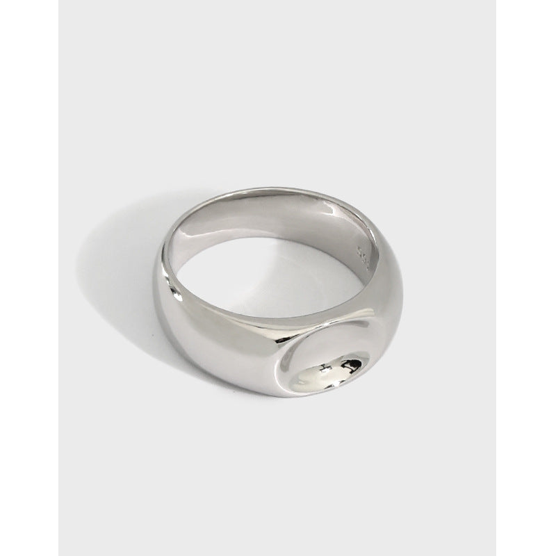 Lady Geometry Concave 925 Sterling Silver Ring