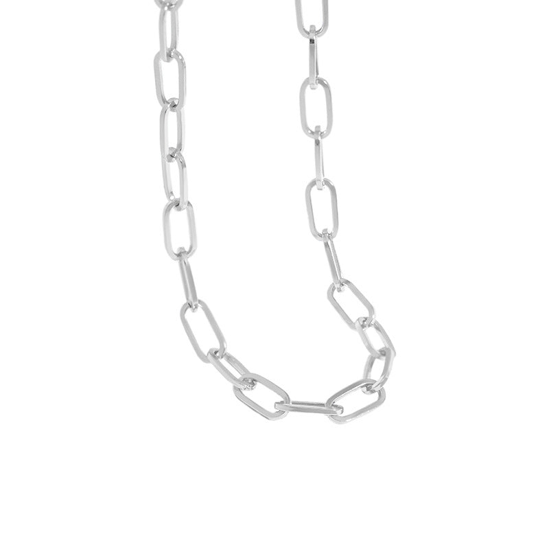 Students Hollow Chain 925 Sterling Silver Choker Necklace