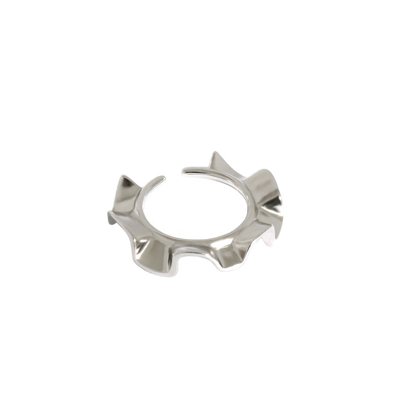 Bridesmaid Irregular Wave Sunshine 925 Sterling Silver Adjustable Ring