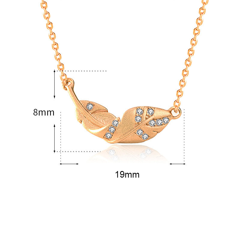 Women CZ Autumn Leaves 925 Sterling Silver Necklace