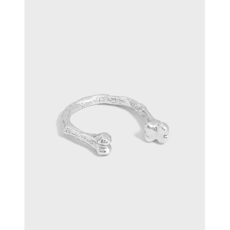 Cute Bones Irregular 925 Sterling Silver Adjustable Ring