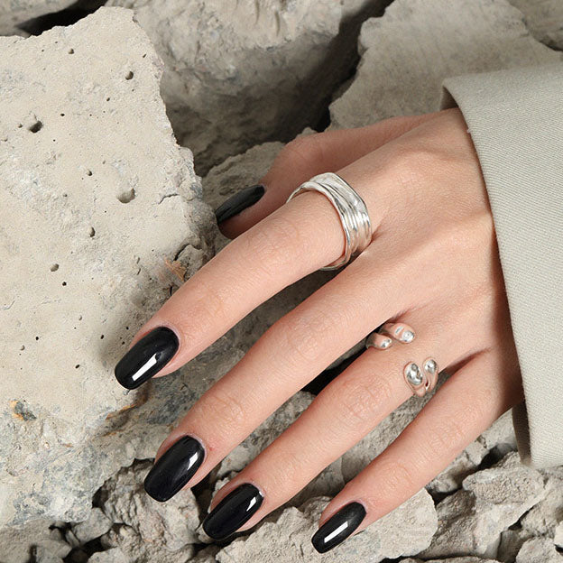 Fashion Irregular Wrinkle Texture 925 Sterling Silver Adjustable Ring