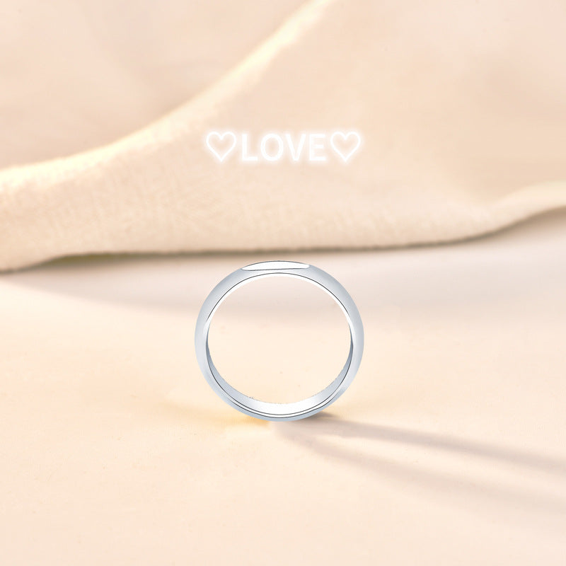 Anniversary Heart Love Letters Projection 925 Sterling Silver Ring