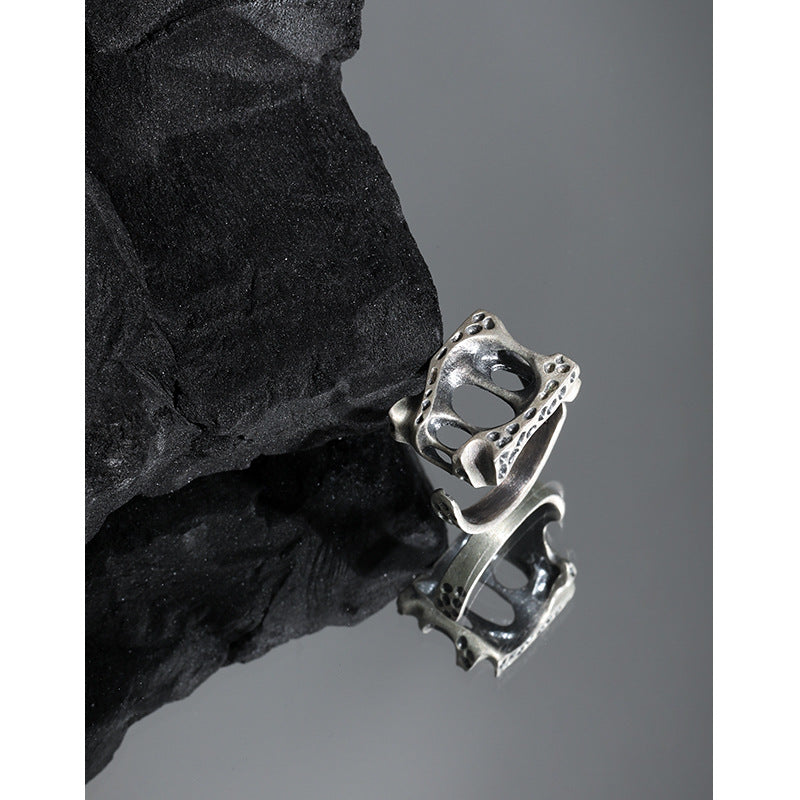 Vintage Hollow Bones Fashion 925 Sterling Silver Adjustable Ring