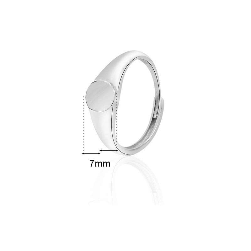 Fashion Heart Projection 925 Sterling Silver Adjustable Ring