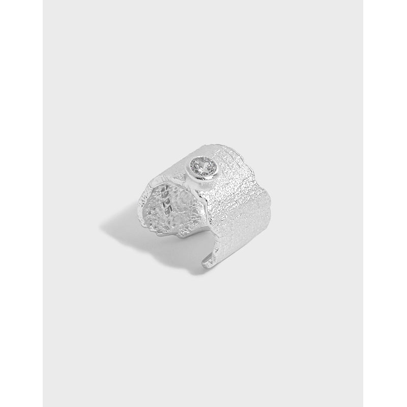 Geometry Irregular Round CZ 925 Sterling Silver Non-Pierced Earring(Single)