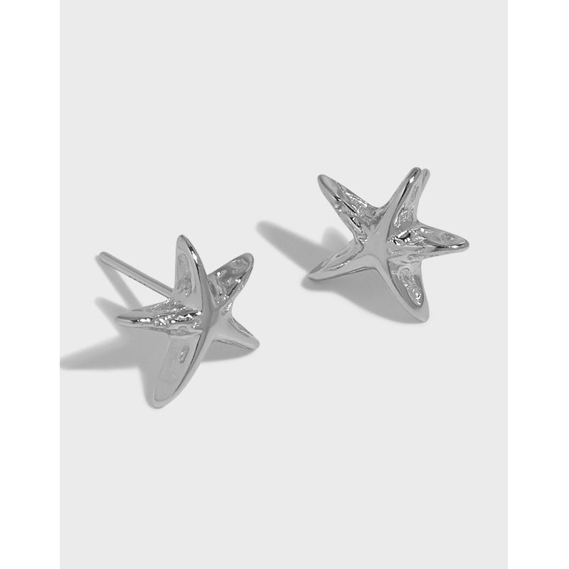 Cute Mini Irregular Star 925 Sterling Silver Stud Earrings
