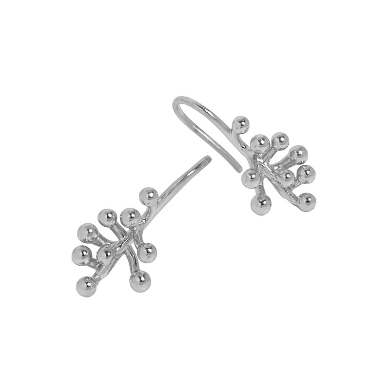 Elegant Irregular Flowers 925 Sterling Silver Dangling Earrings