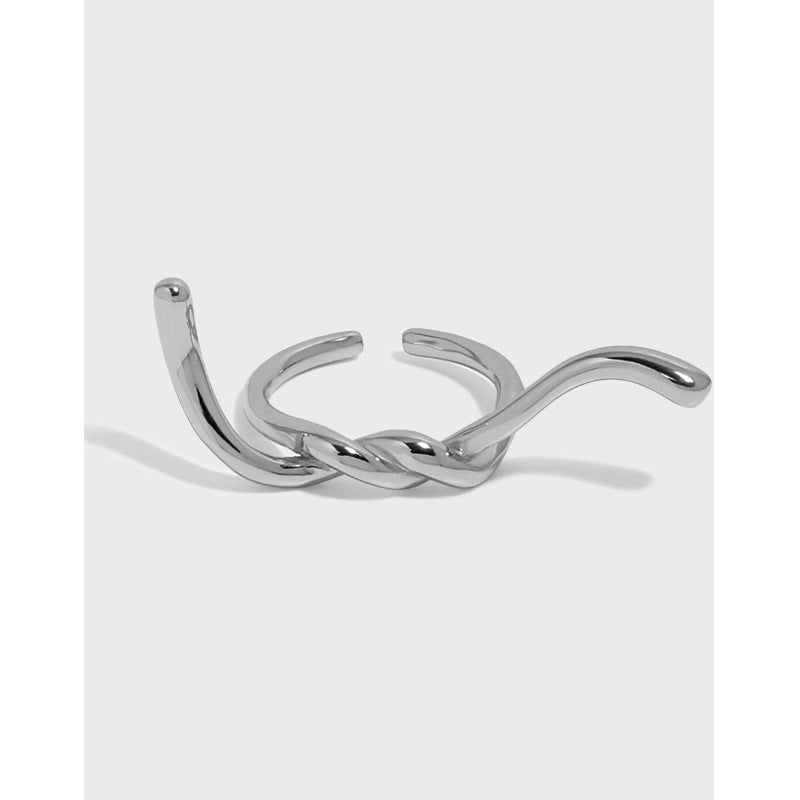 Friend's Knot Lines 925 Sterling Silver Adjustable Ring