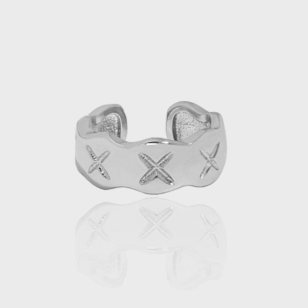 Fashion Letter X Pattern Wave 925 Sterling Silver Non-Pierced Earring(Single)