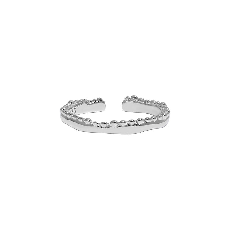 New Beads Wave 925 Sterling Silver Adjustable Ring