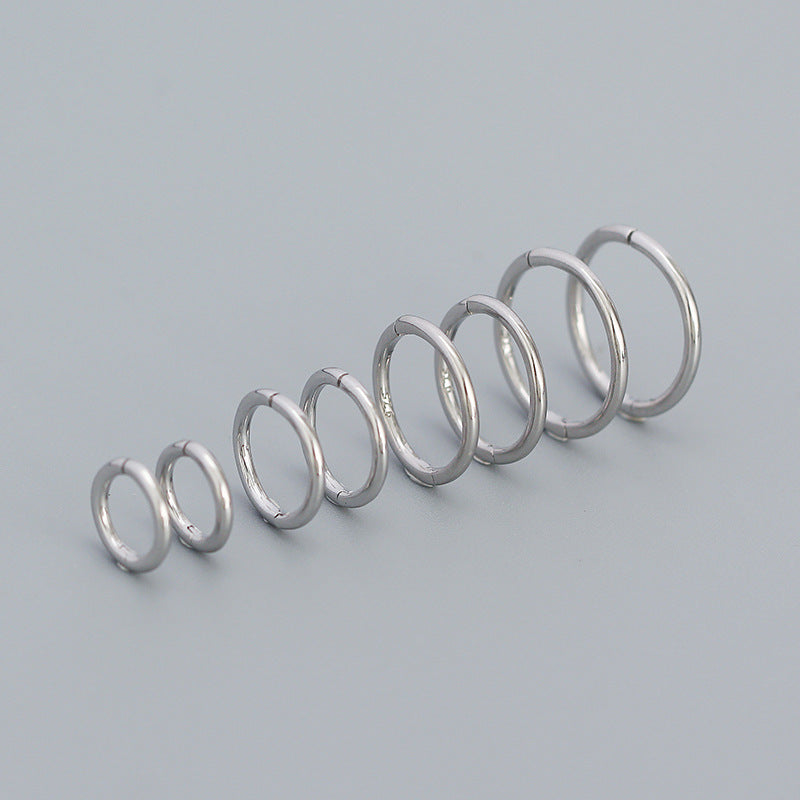 Minimalism 6mm-12mm Circle 925 Sterling Silver Huggie Hoop Earrings
