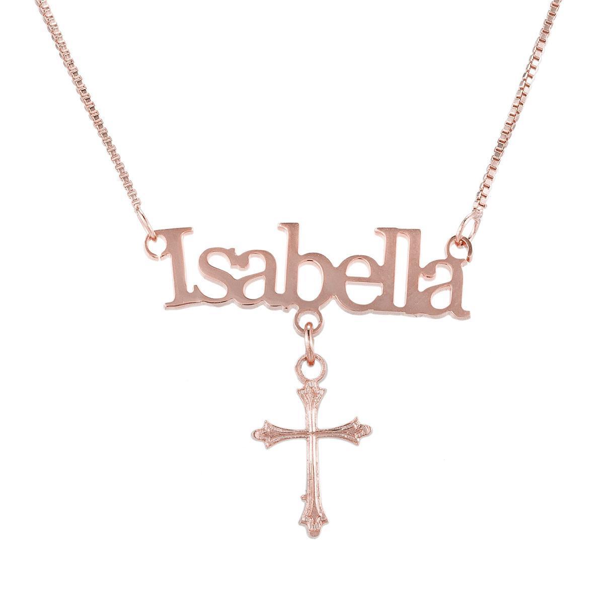 Fashion Simple With Cross Custom Name Necklace