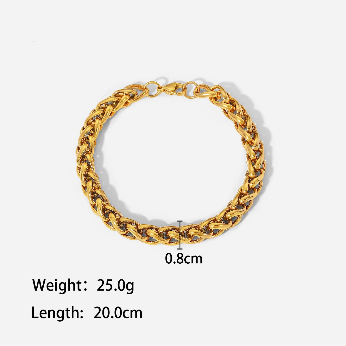 Men Fashion 18K Gold Plated/Steel Color Simple Bracelet