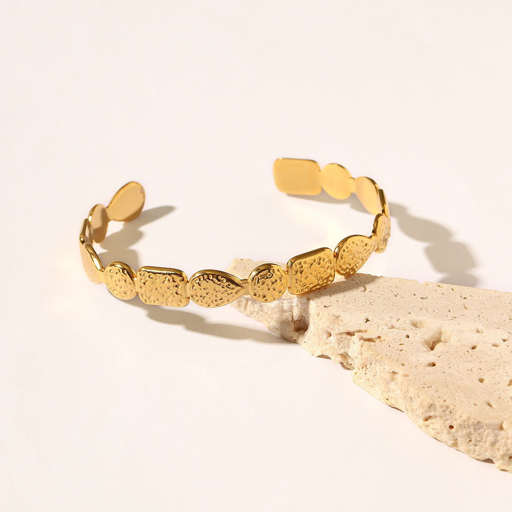 18k Gold Plated Open Volcano Pattern Irregular Shape Bracelet
