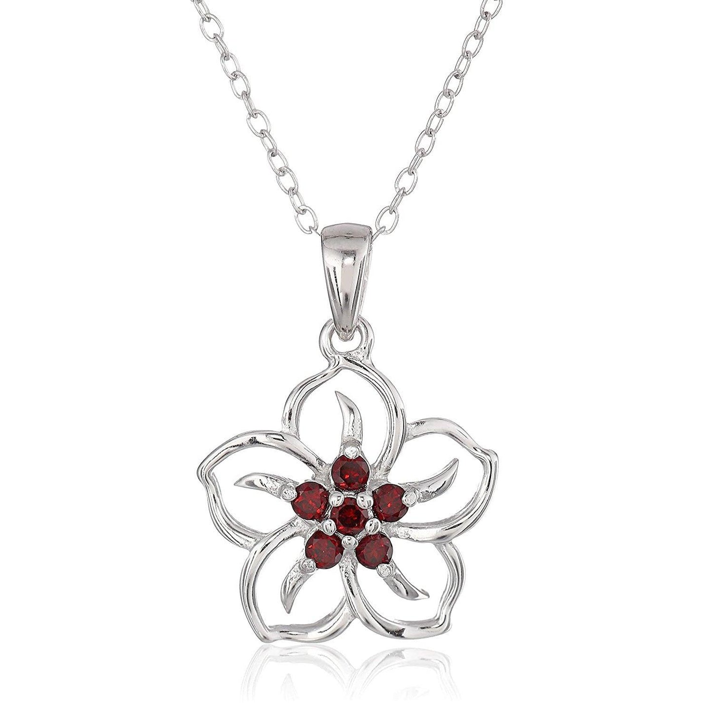 N3.S925 Flower Moissanite Pendant Necklace - Elle Royal Jewelry