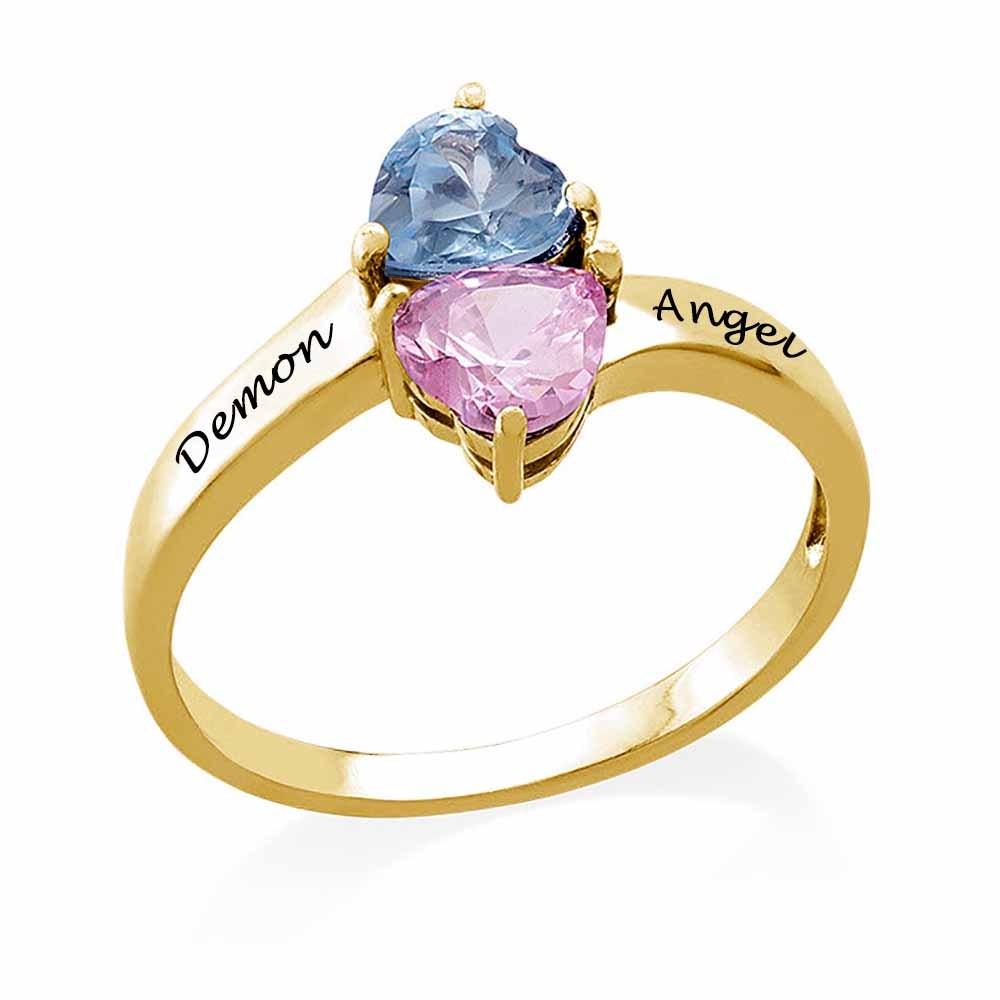 R16(Custom).Crystal clear heart diamond ring - Elle Royal Jewelry