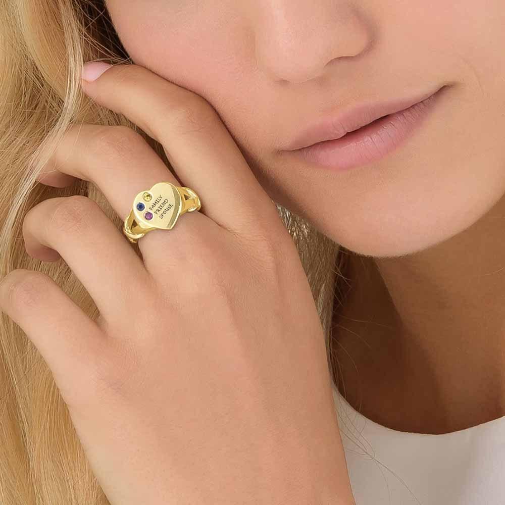 R13(Custom). Luxurious heart-shaped diamond ring - Elle Royal Jewelry