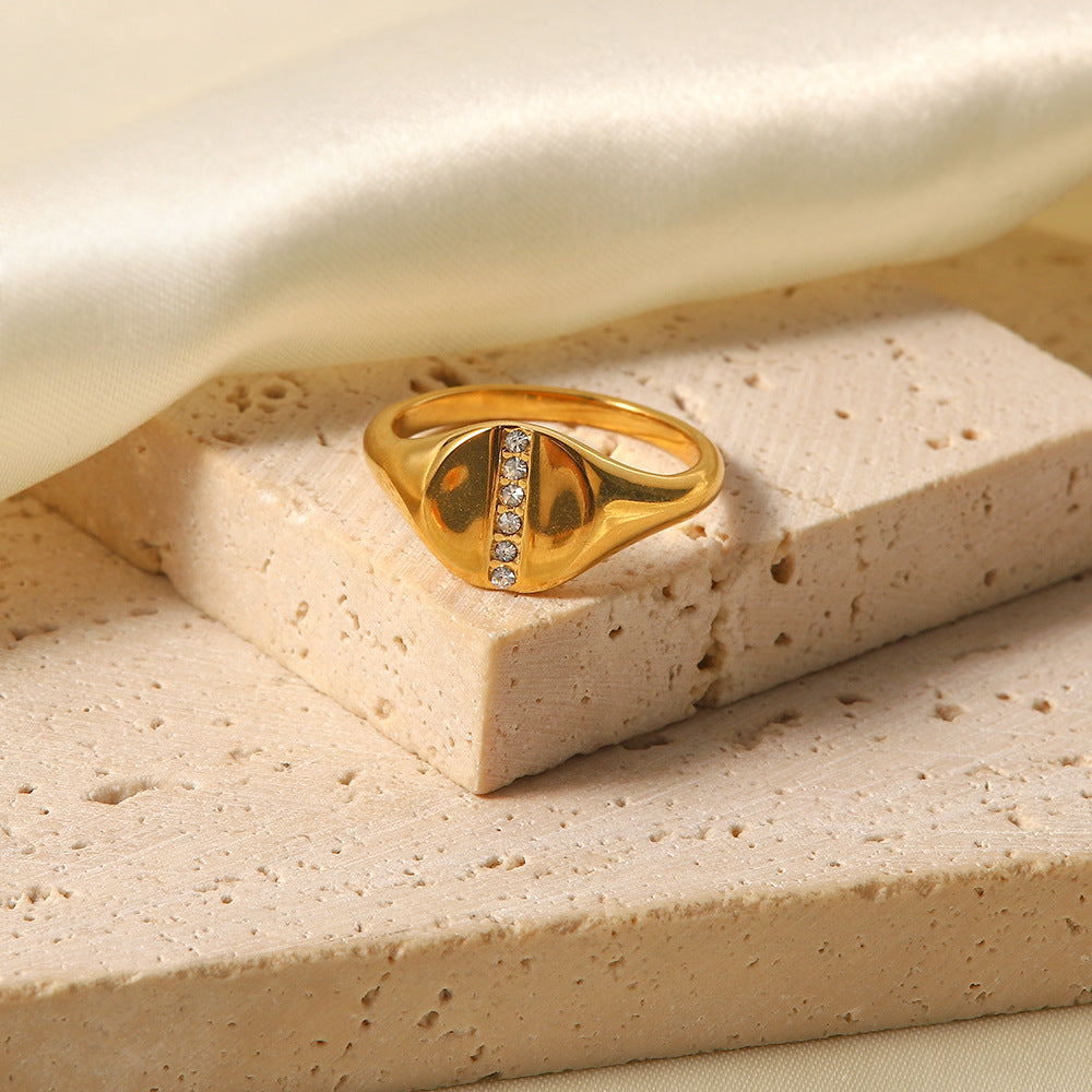 18K Gold Plated Inlaid Cubic Zirconia Ring