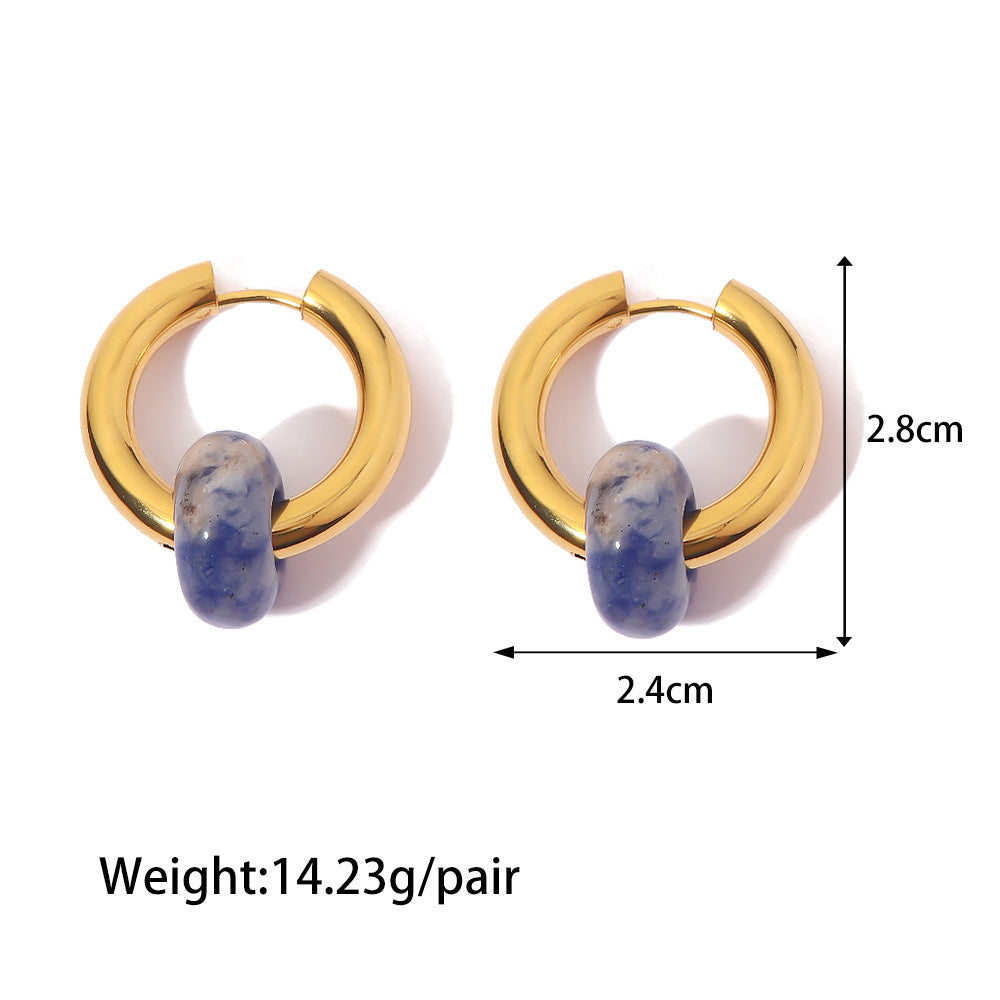 Fashion classic lapis lazuli pendant light luxury earrings