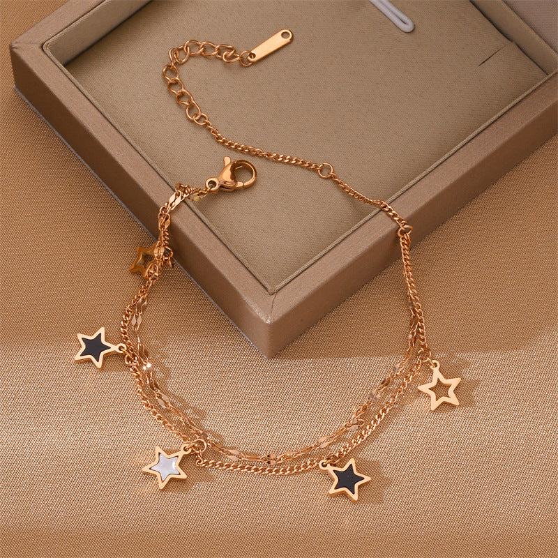 Fashionable romantic five-pointed star design all-match bracelet