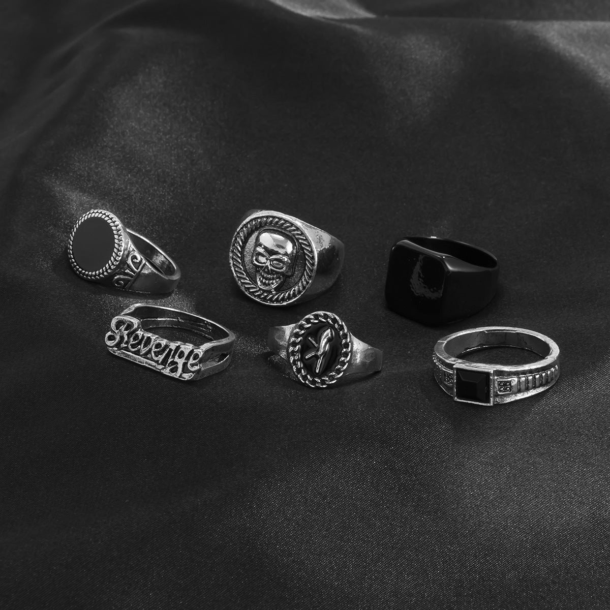 Men Fashion Simple Geometric Vintage Ring