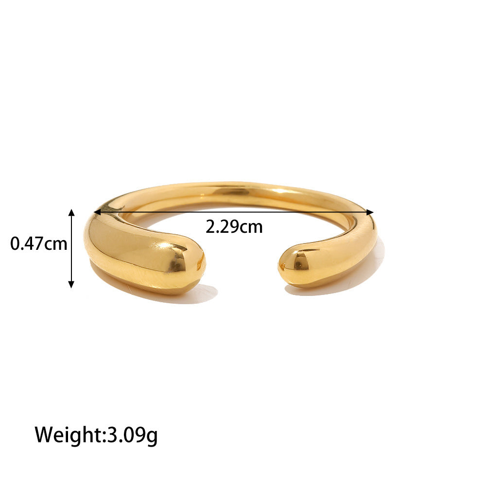 18K Gold Geometric Open Ring