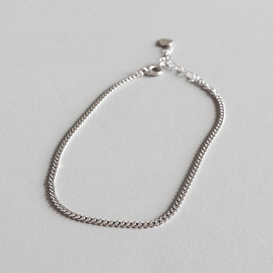 Simple Chain 925 Sterling Silver Anklet Casual