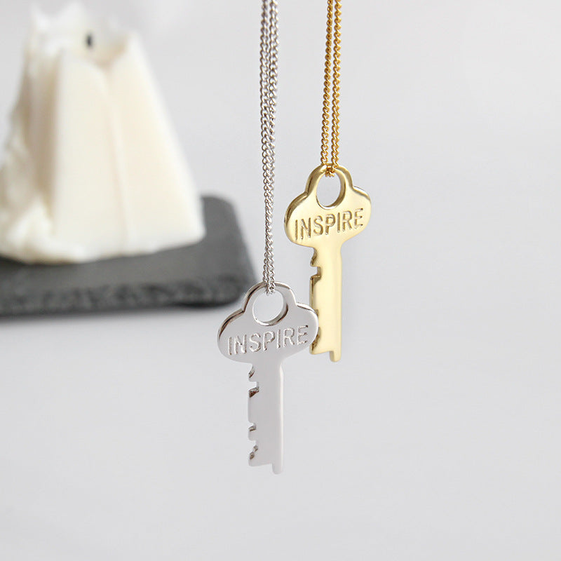 Fashion INSPIRE Letter Key 925 Sterling Silver Necklace