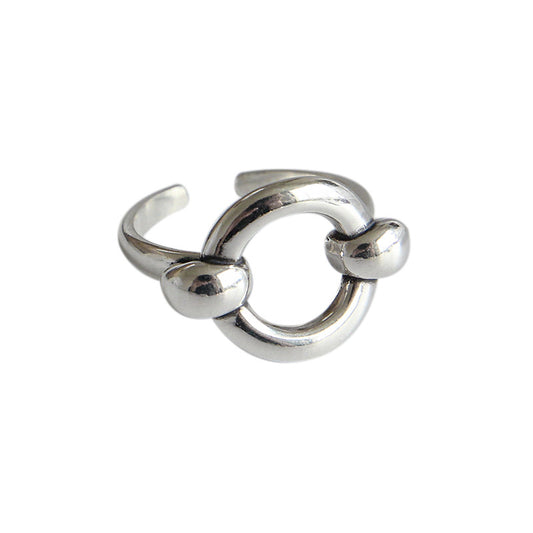 Retro Hollow Ring Knot 925 Sterling Silver Adjustable Ring
