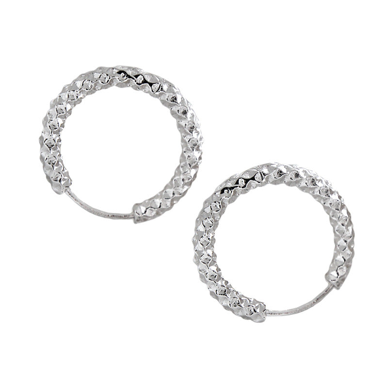 Modern  Circle 925 Sterling Silver Hoop Earrings