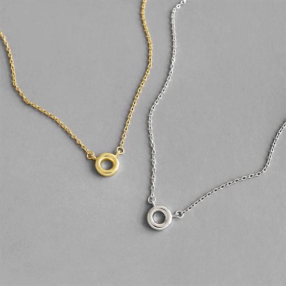 Simple Geometry Circle 925 Sterling Silver Necklace