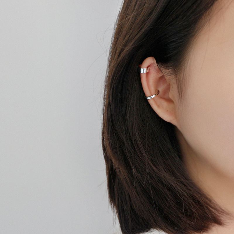 Minimalism Irregular 925 Sterling Silver Non-Pierced Earrings