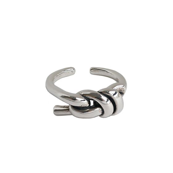 Vintage Knot Simple 925 Sterling Silver Adjustable Ring