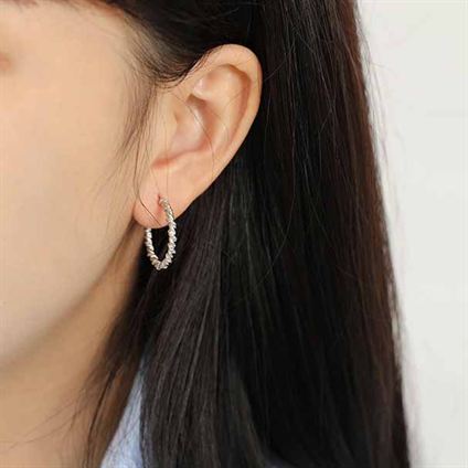 Fashion Twisted Circles 925 Sterling Silver Hoop Earrings
