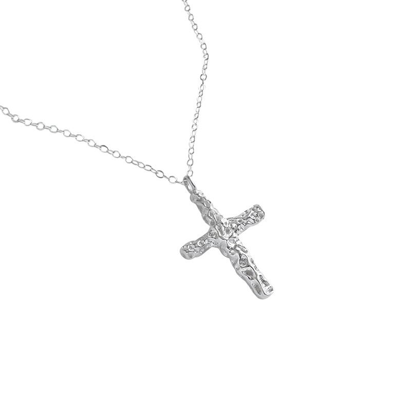 Holy Irregular Cross 925 Sterling Silver Necklace