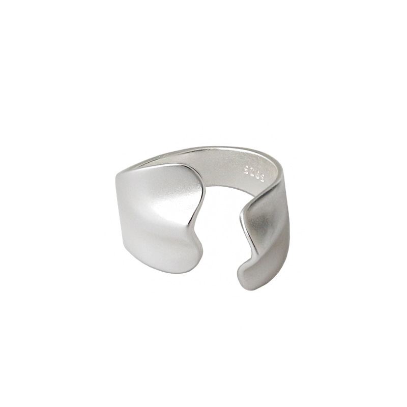 Fashion Irregular 925 Sterling Silver Wide Adjustable Ring