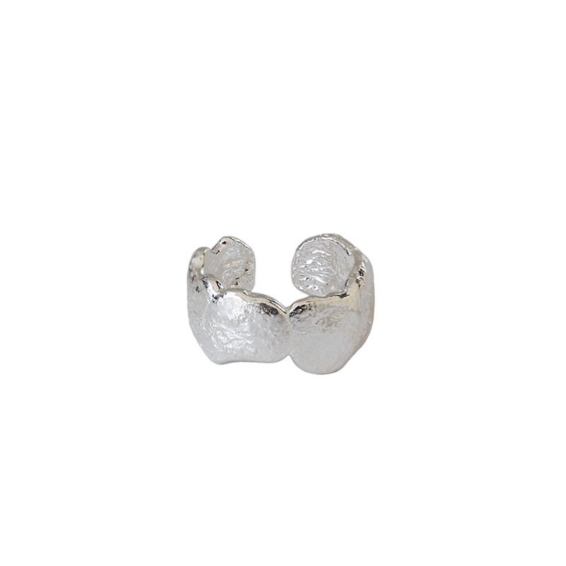 Masculine Irregular Wave 925 Sterling Silver Non-Pierced Earring(Single)