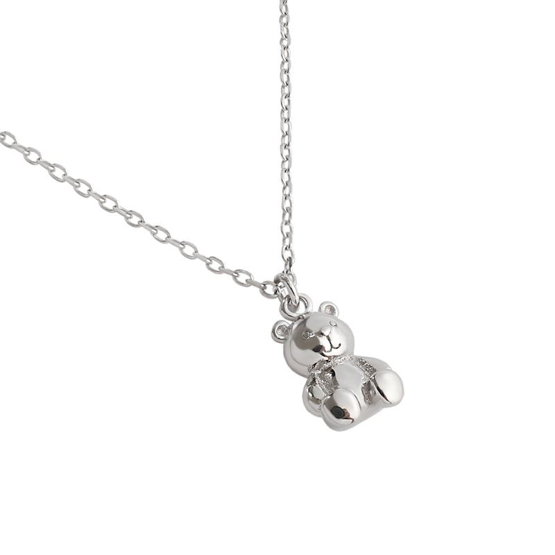 Cute Mini Bear Animal 925 Sterling Silver Necklace