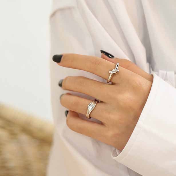Minimalism Knot 925 Sterling Silver Adjustable Ring