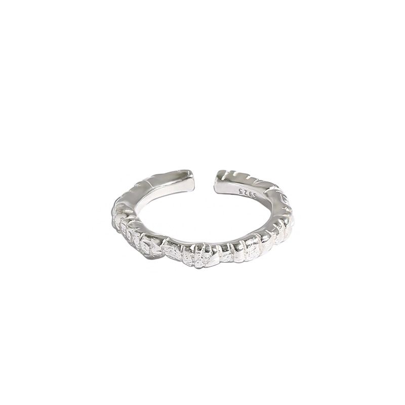 Irregular Face 925 Sterling Silver Adjustable Ring